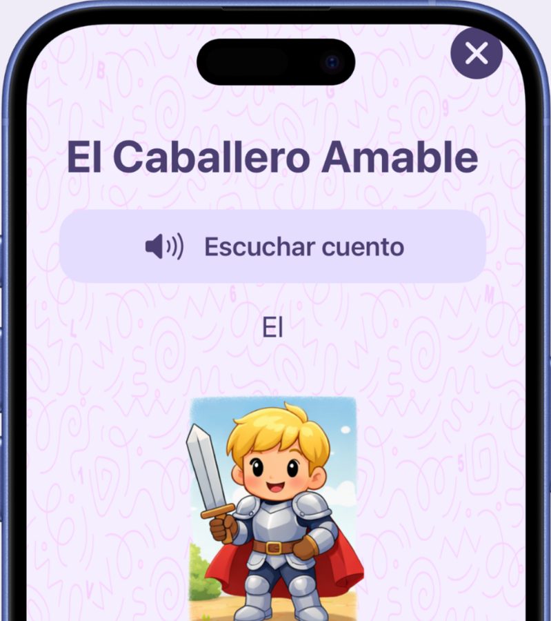 Cuento interactivo de QalyEdu en un teléfono